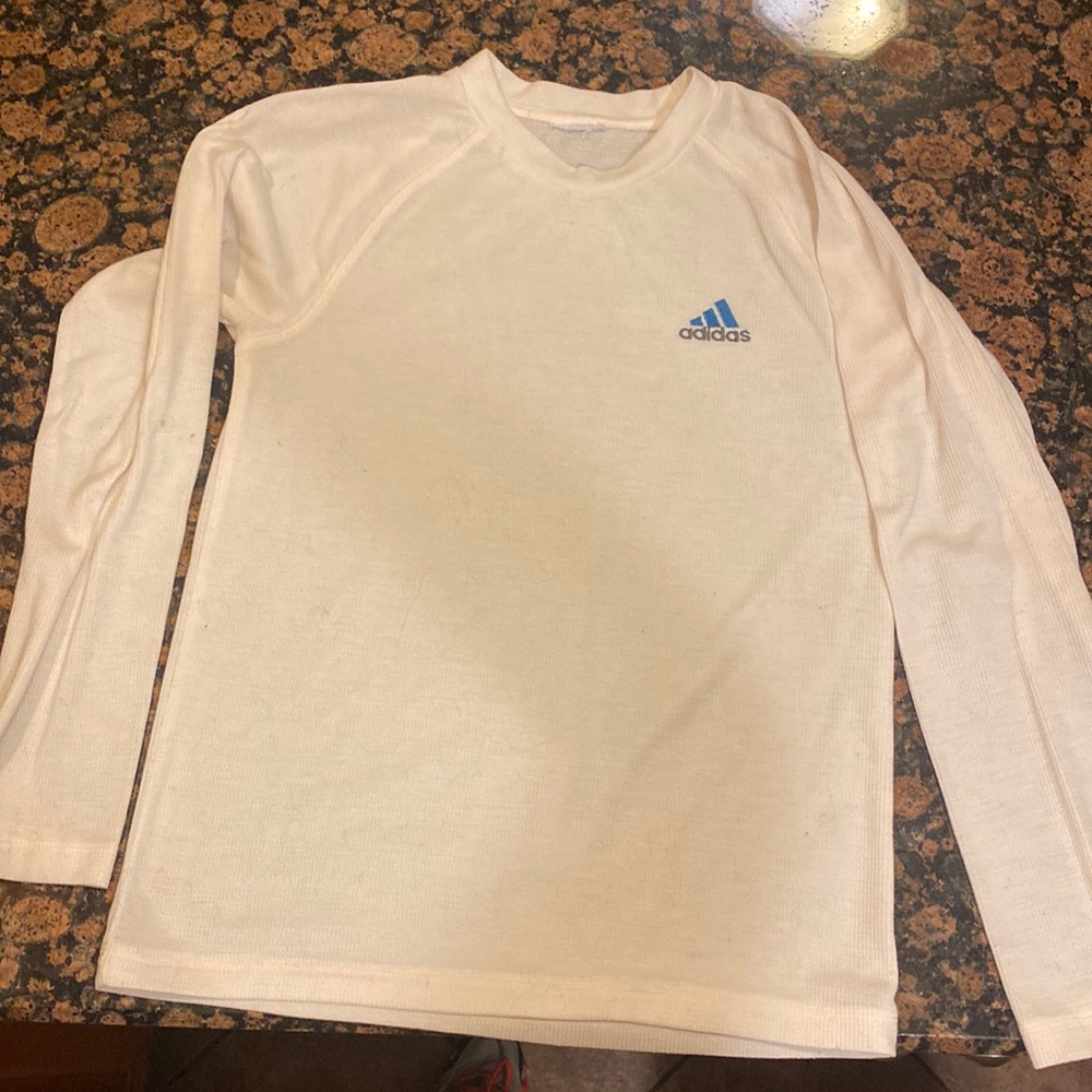 Boys white Adidas thermal shirt